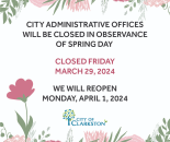 Spring Day Closure