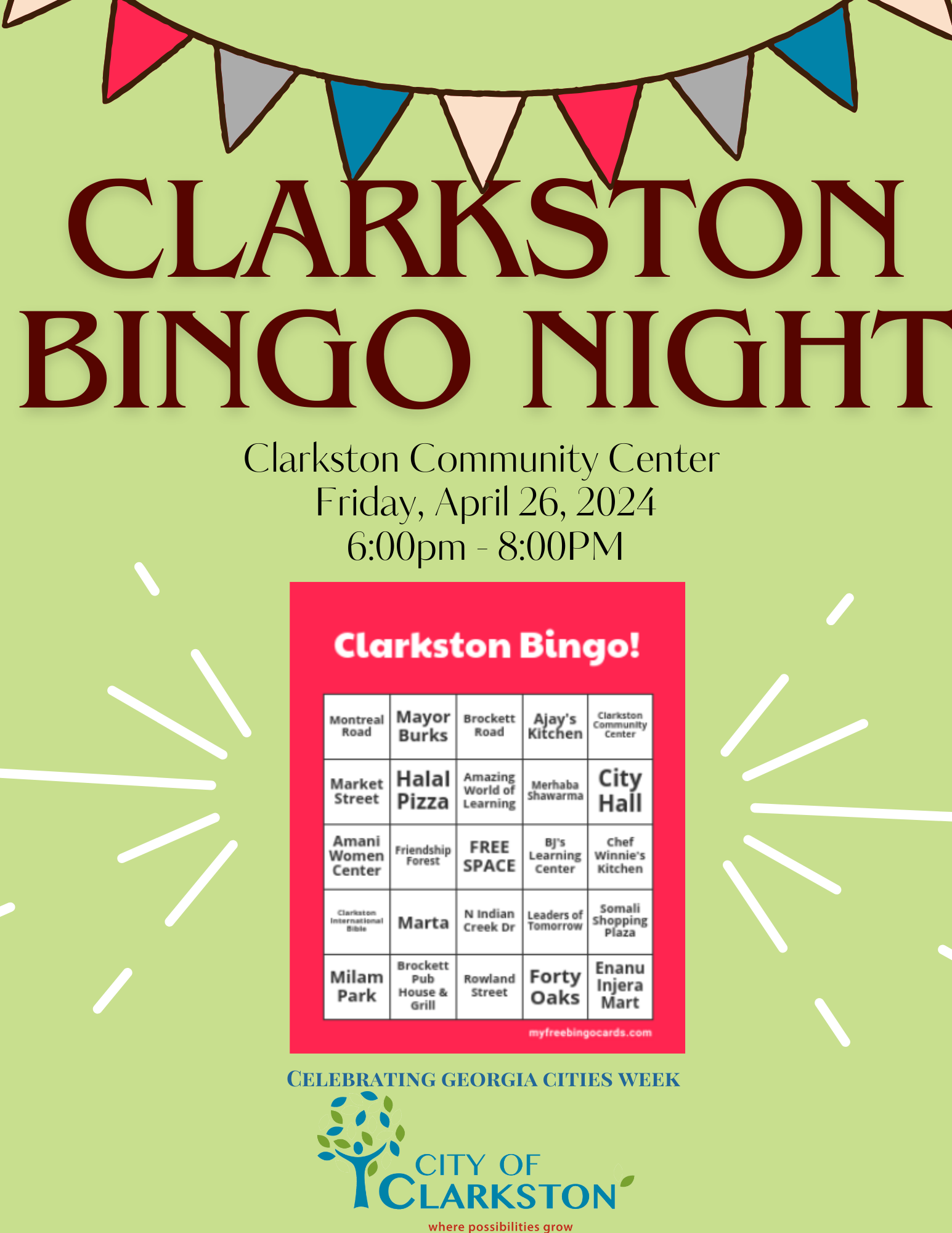 Clarkston Bingo Night - Georgia Cities Week 2024