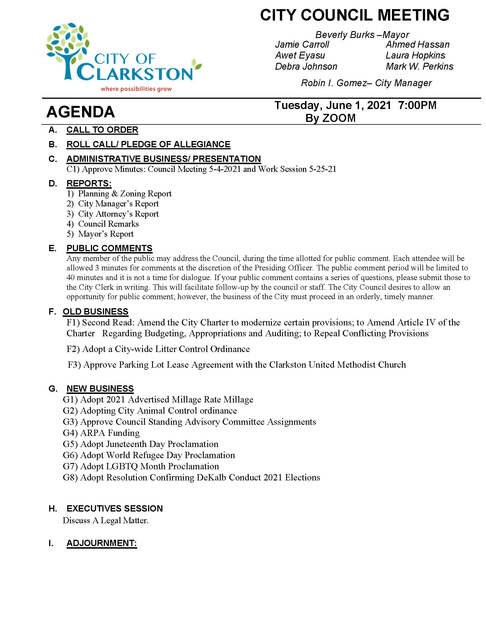council agenda 6-1-21