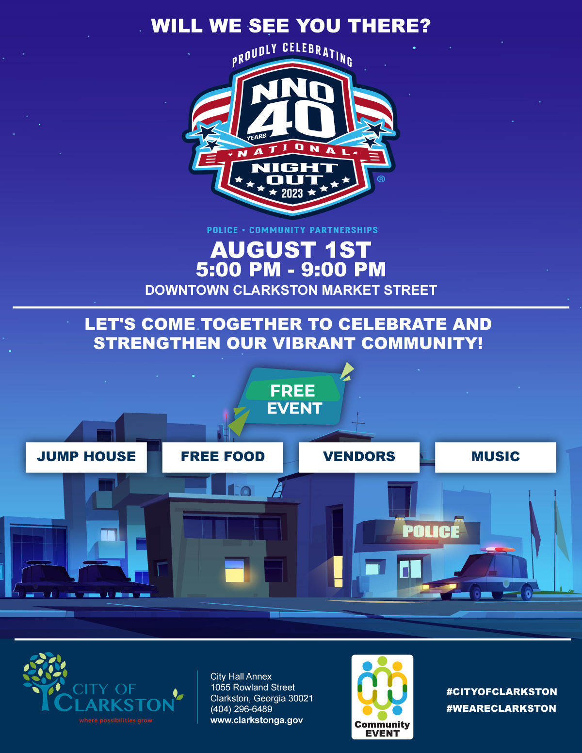 National Night Out August 1ST 5PM 9PM Downtown Clarkston Market