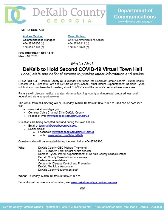 dekalb county town hall flyer