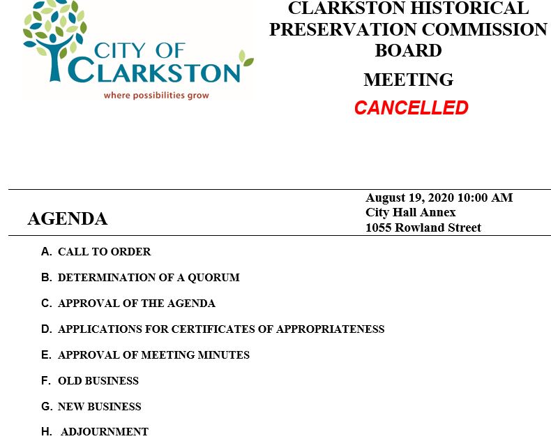 cancelled historic preservation committee
