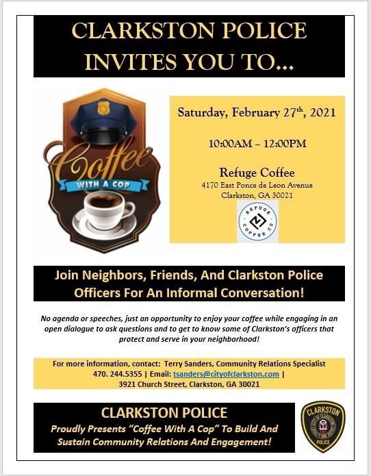 clarkston coffee with a cop