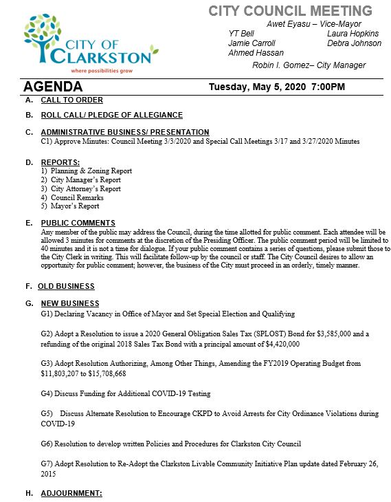 council meeting agenda 5-5-2020