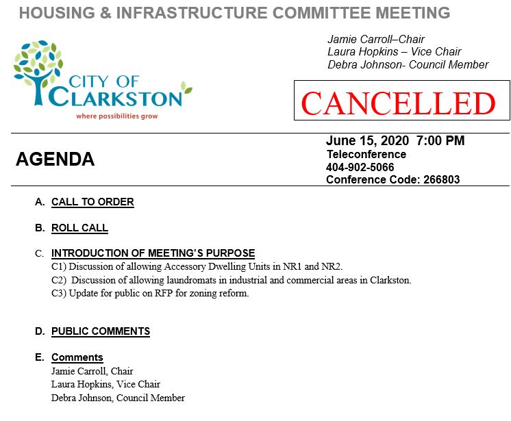 cancelled housing sac meeting