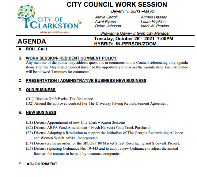 council agenda